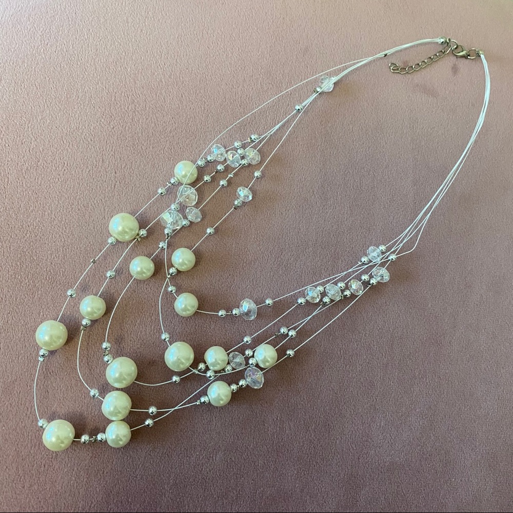 PEARL LAYERED STATEMENT NECKLACE